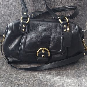 Authentic EUC coach leather bag. Soft leather, with gold hardware.